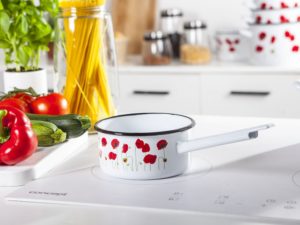 Rondel emaliowany z trzonkiem Silesia Rybnik maki 1 l